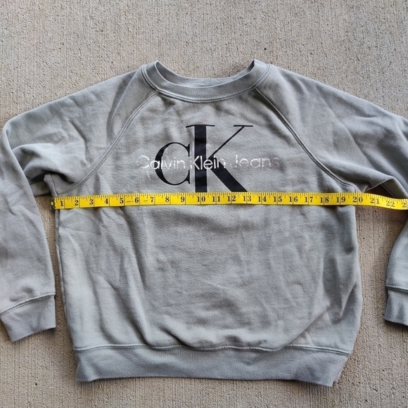 Calvin Klein Sweatshirt CK Classic Crewneck Sweater Gray Pullover Womens Small S - Picture 6 of 8